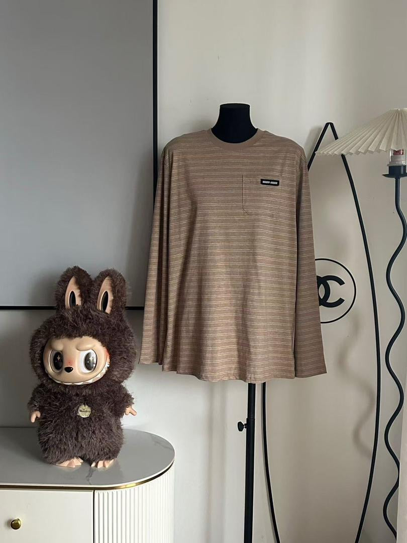 Striped long sleeve top