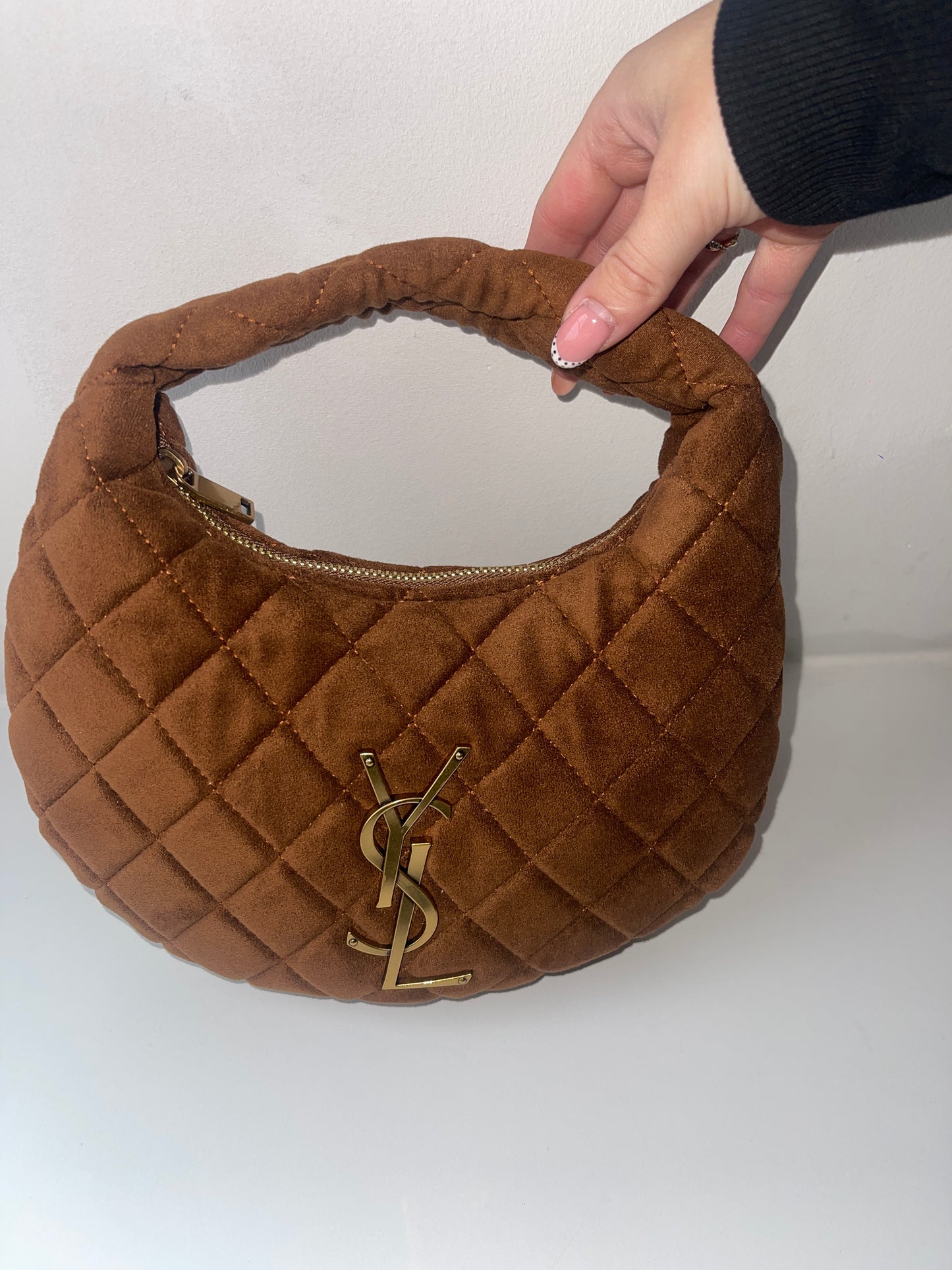Faux Suede Handbag