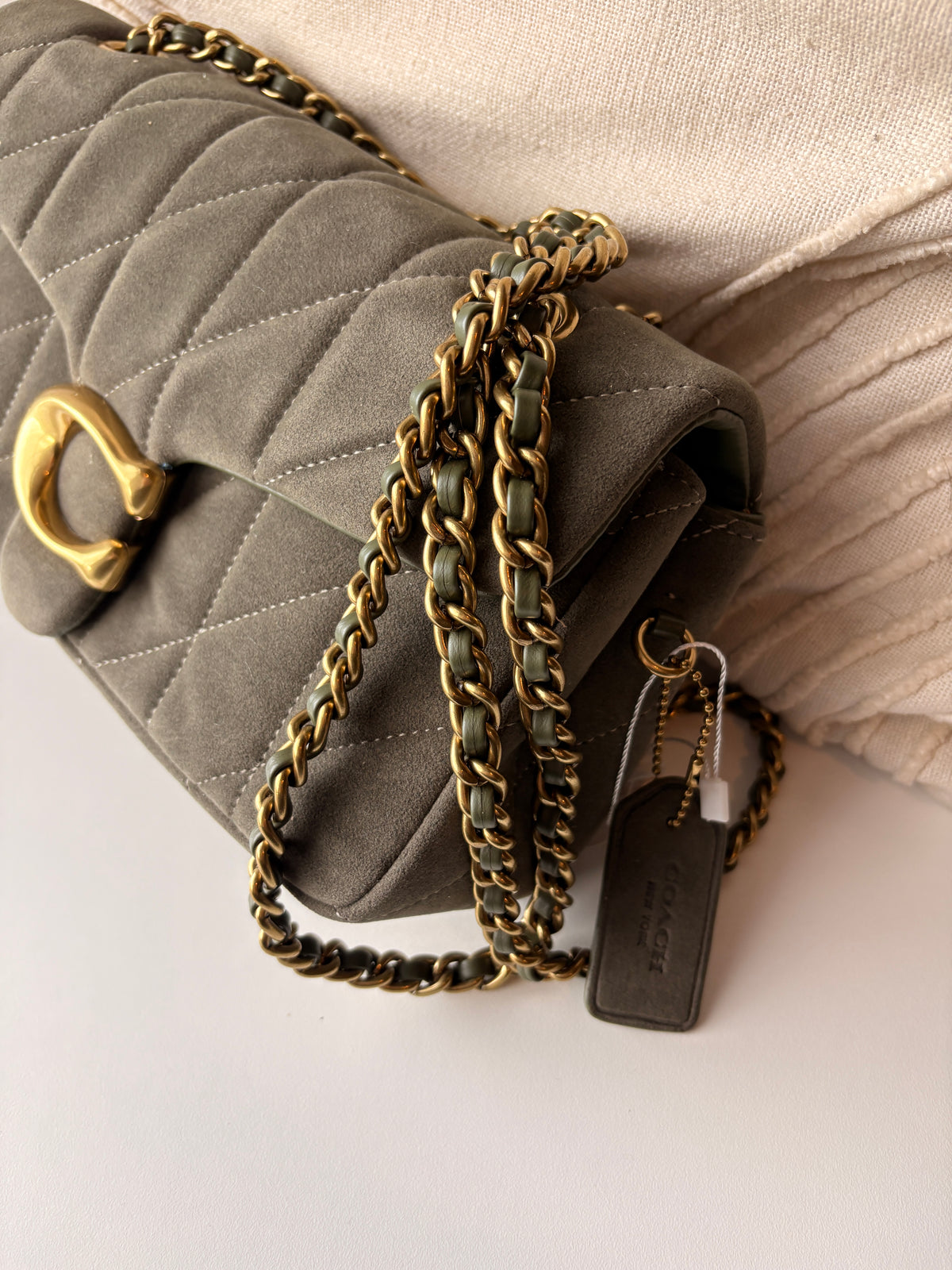 Faux suede handbag