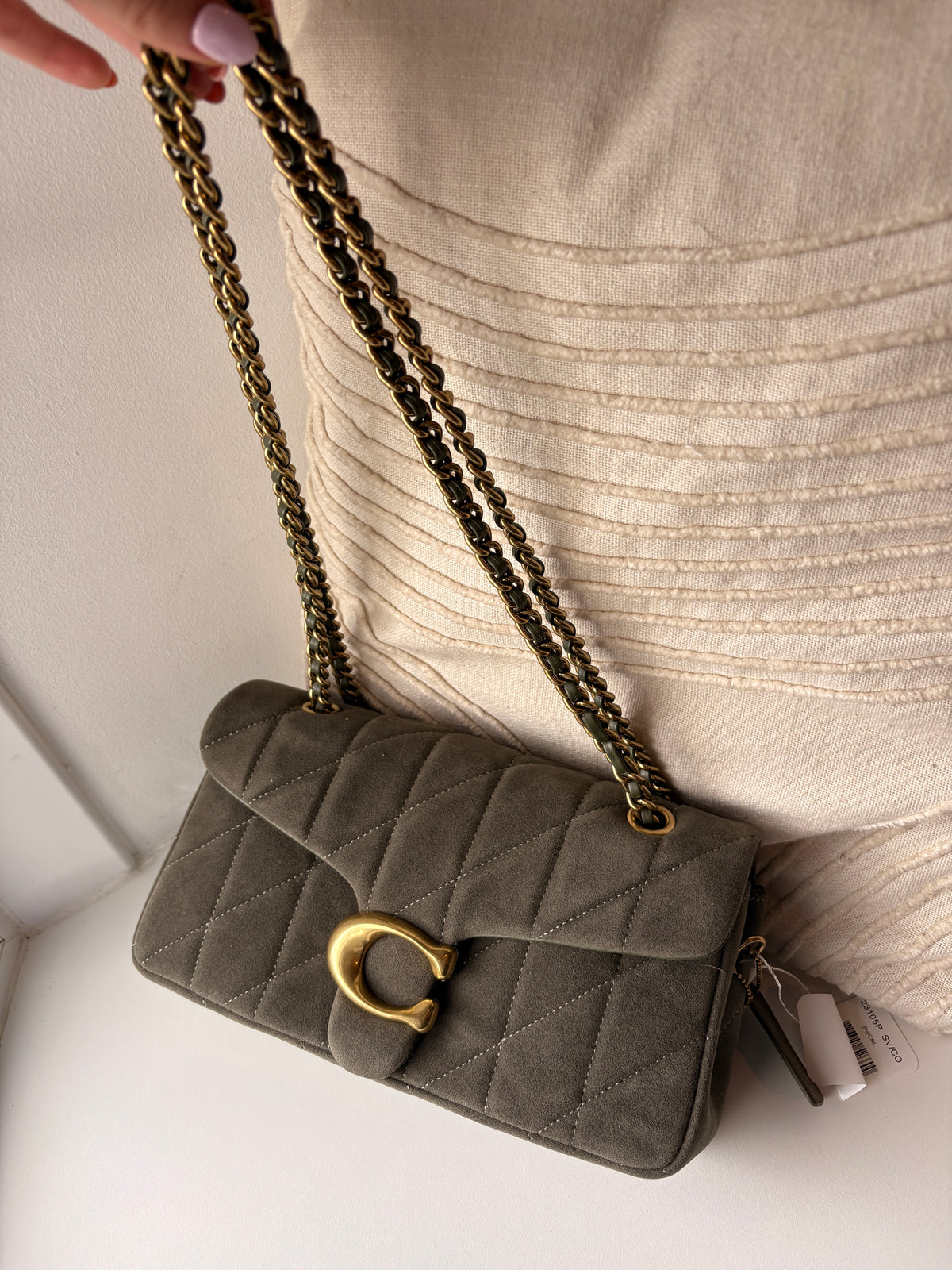Faux suede handbag