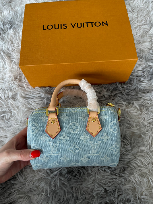 Denim Speedy Handbag