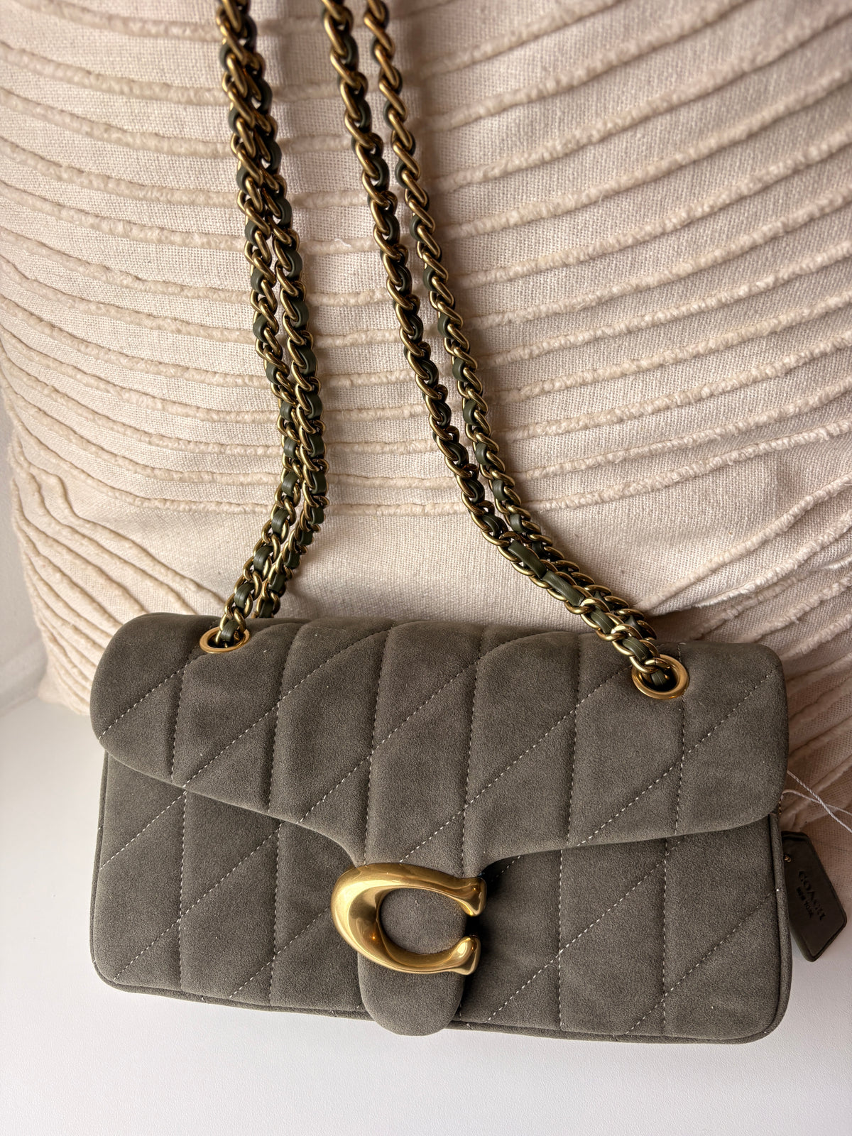 Faux suede handbag