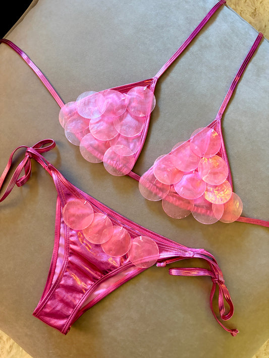 Pink Shell Detail Bikini | Made to Order