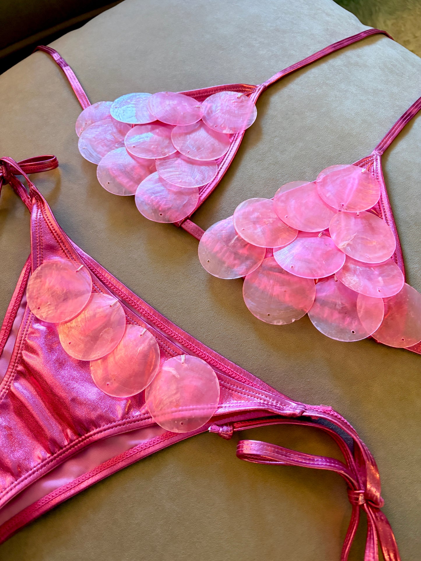 Pink Shell Detail Bikini | Made to Order