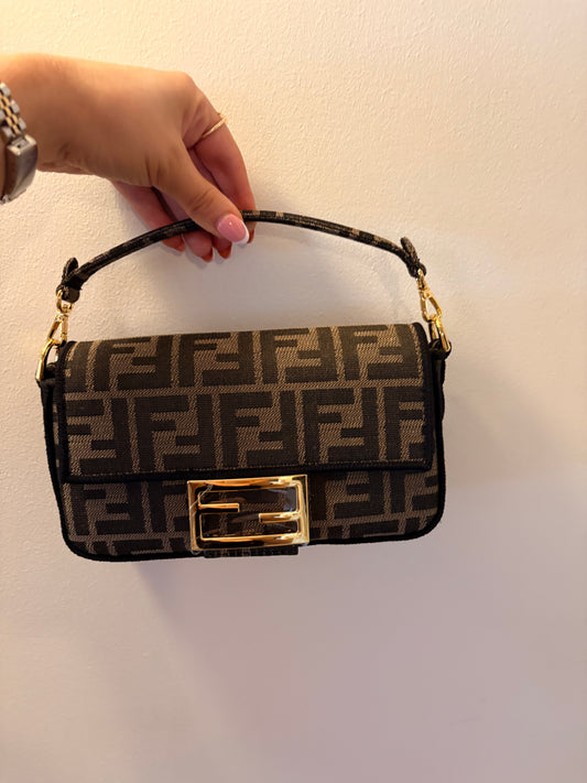 In Stock Brown Mini F Handbag