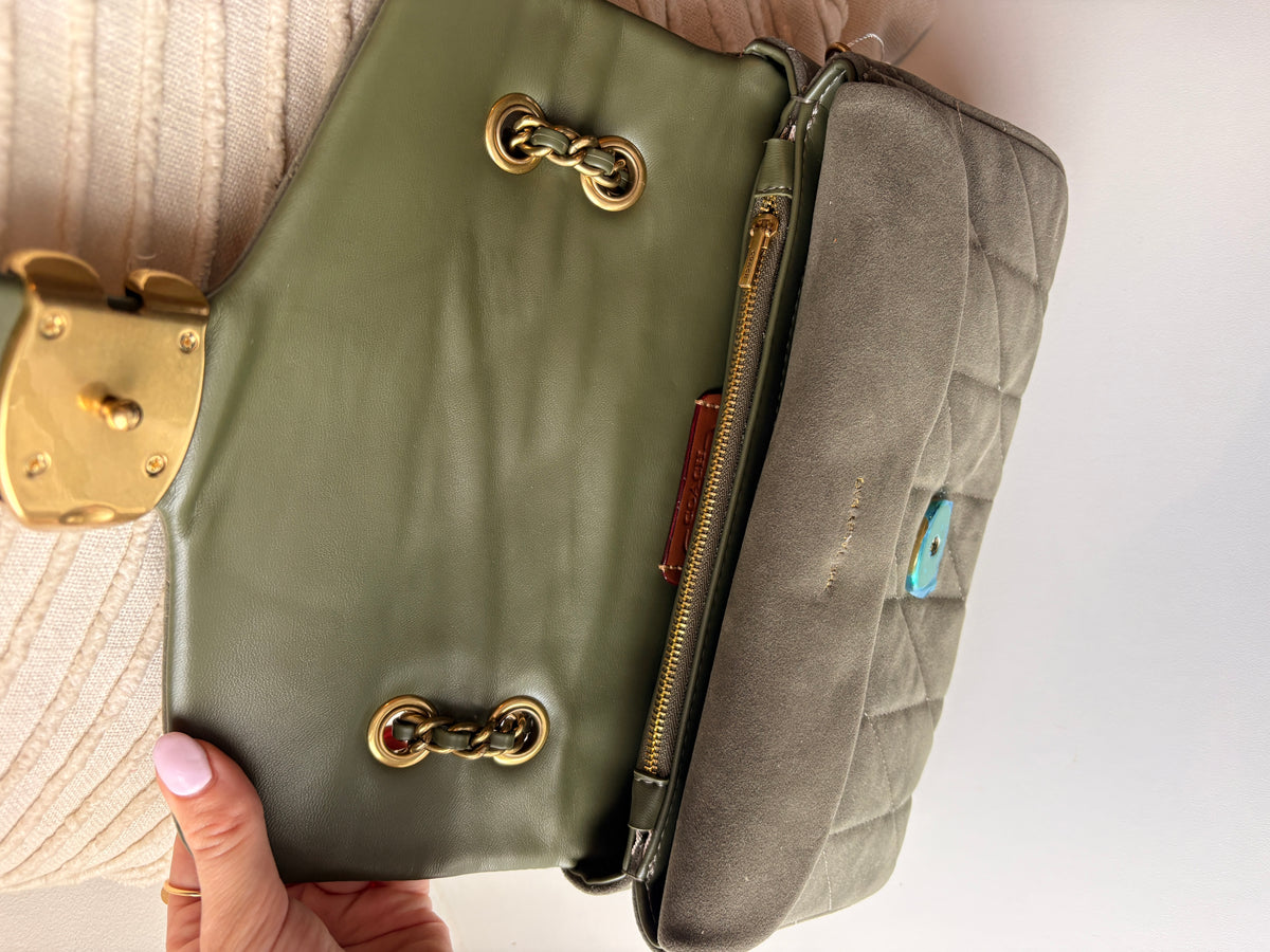 Faux suede handbag
