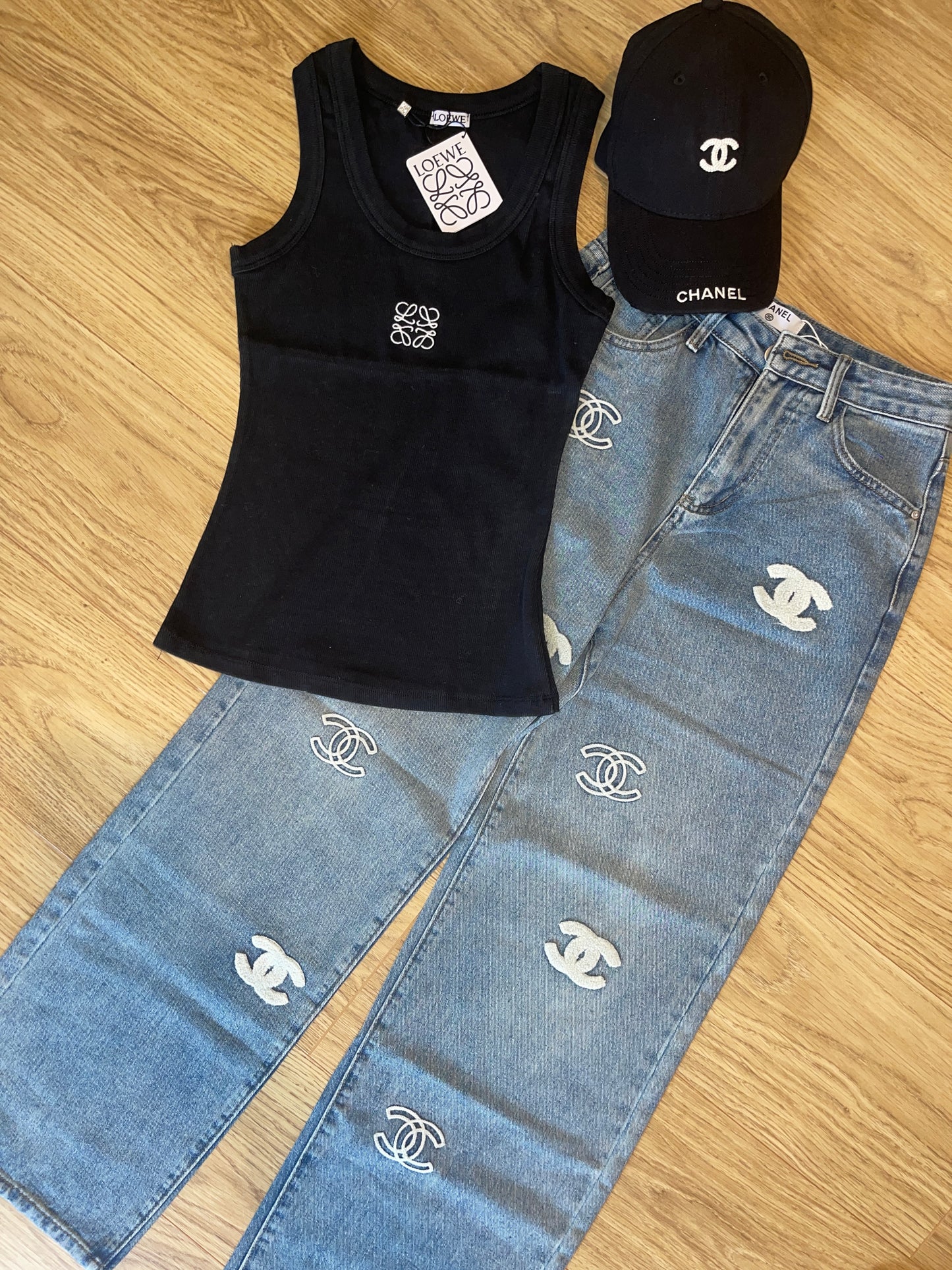 White Patchwork Jeans