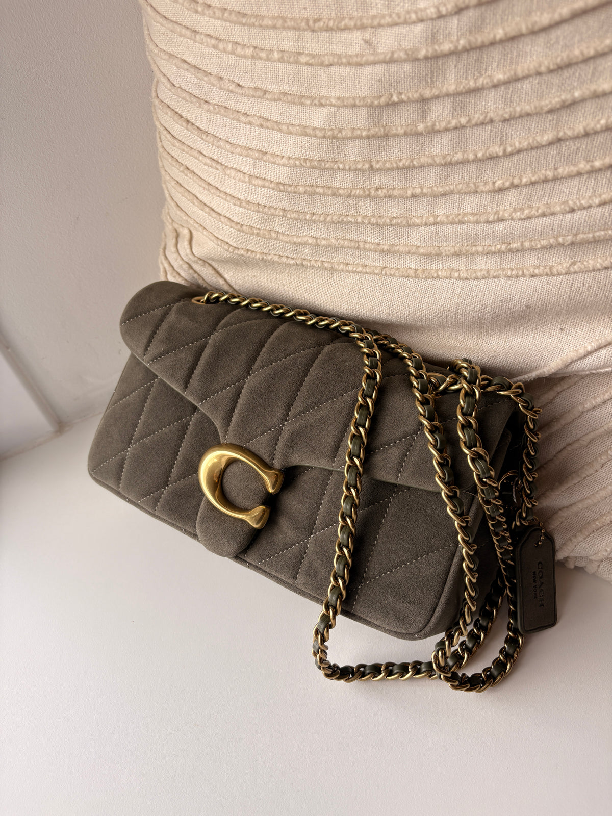 Faux suede handbag