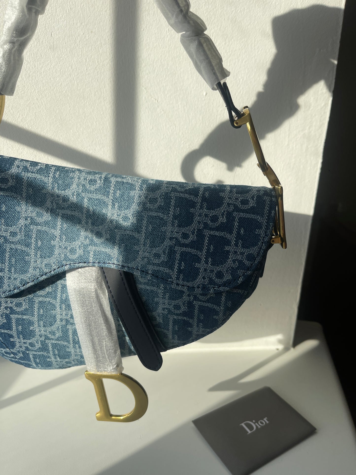 Washed Denim Shoulder Bag