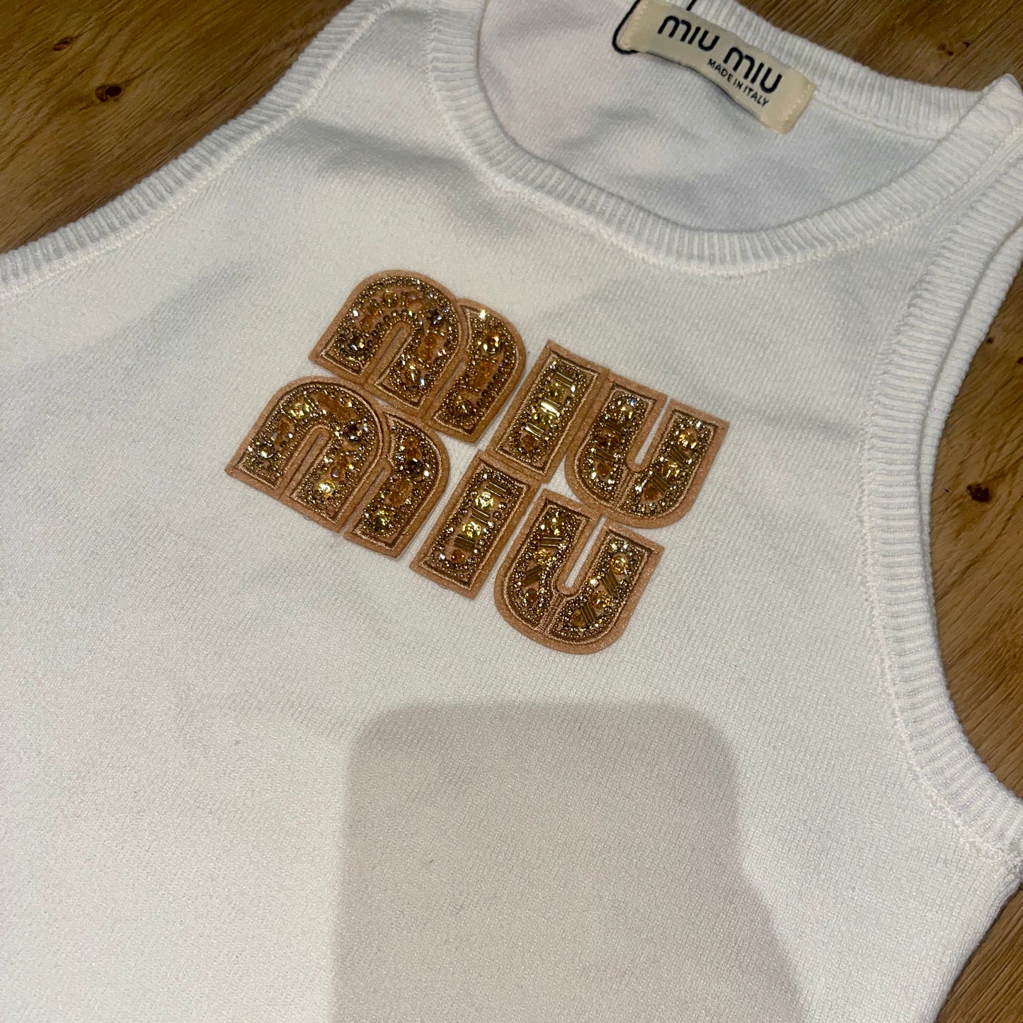 Gold glitter tank top