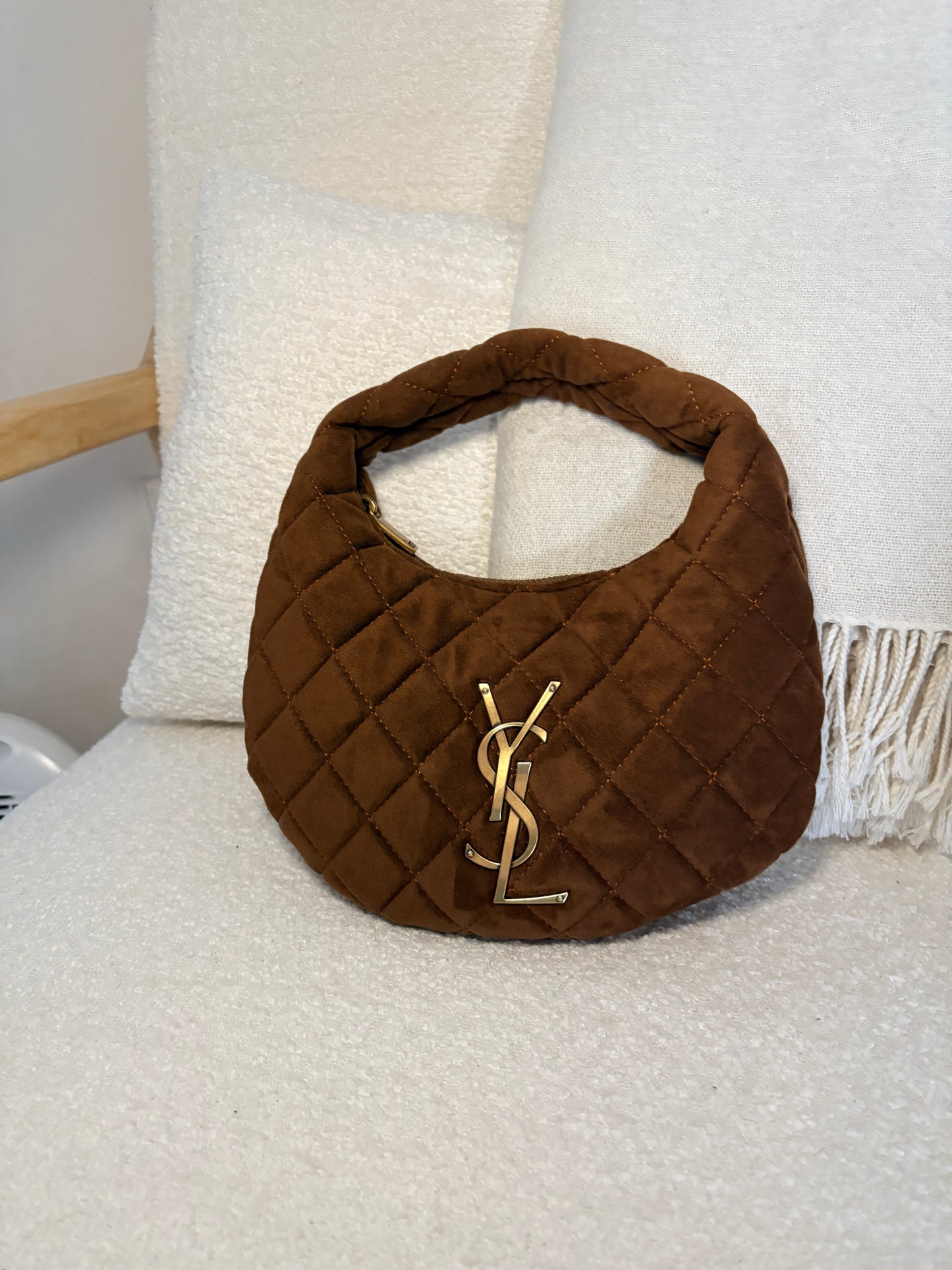 In Stock Faux Suede Handbag