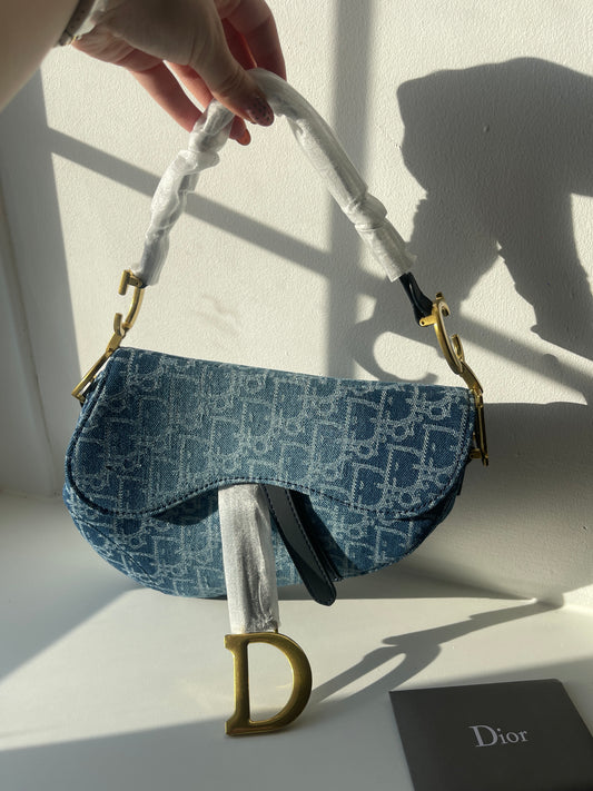 Washed Denim Shoulder Bag