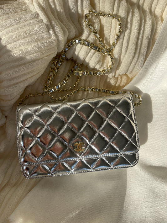 In Stock Silver Metallic Bag