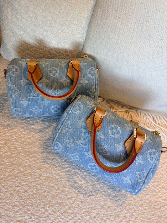 Denim Speedy Handbag