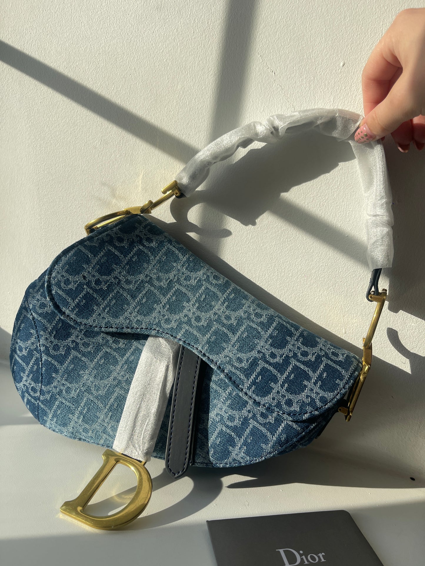 Washed Denim Shoulder Bag