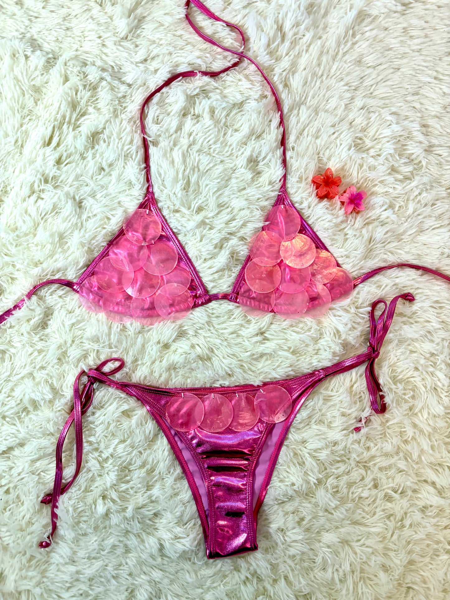 Pink Shell Detail Bikini | Made to Order