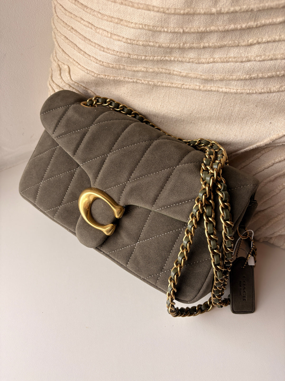Faux suede handbag