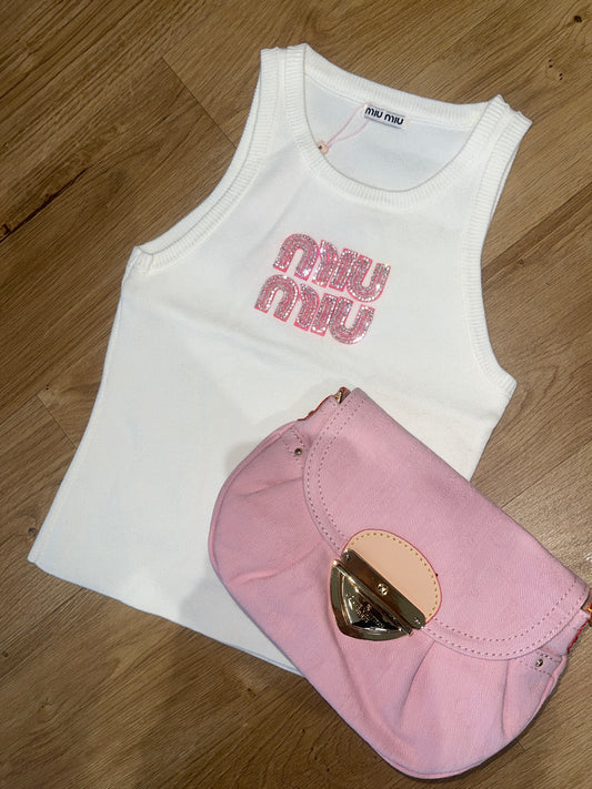 In Stock Pink Glitter Tank Top