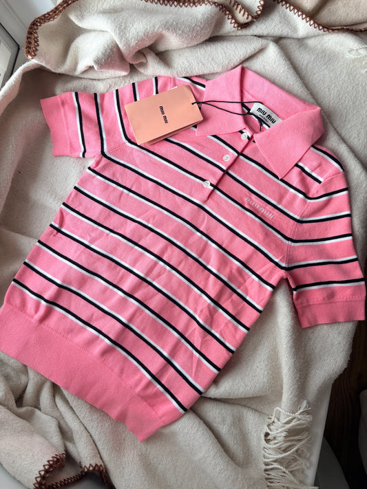 Pink striped t shirt